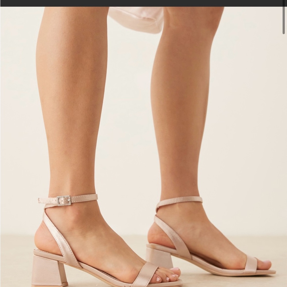 Be Mine Bridal Ruhi Blush Wide Fit Ankle Strap Heels